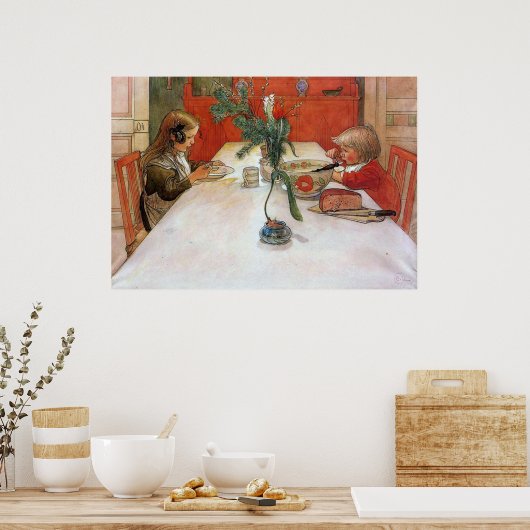 Carl Larsson Abend Meal Poster Kunstdruckerei (Küche)