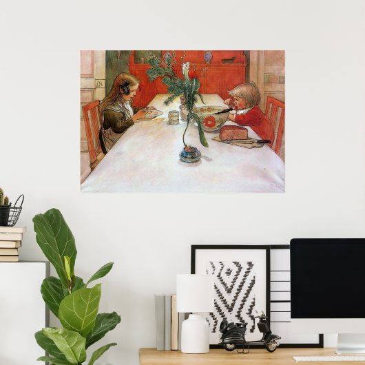Carl Larsson Abend Meal Poster Kunstdruckerei (Heimbüro)