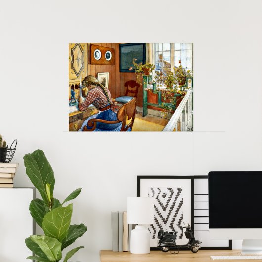Carl Larsson art - Correspondence Poster (Heimbüro)