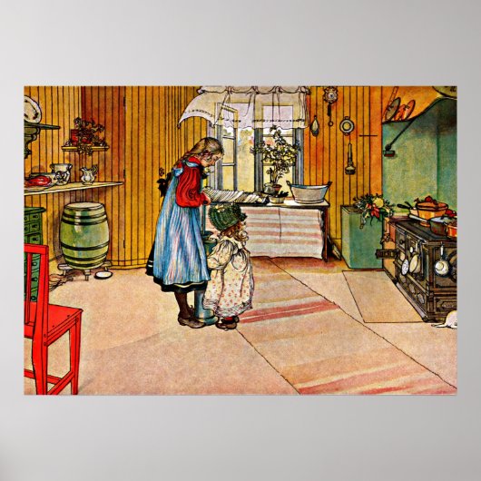Carl Larsson art: Die Küche Poster (Vorne)