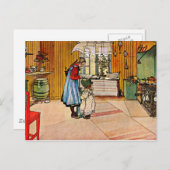 Carl Larsson art: Die Küche Postkarte (Vorne/Hinten)