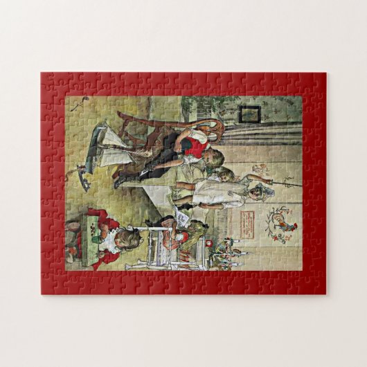 Carl Larsson art: Weihnachten Morgen Puzzle (Horizontal)