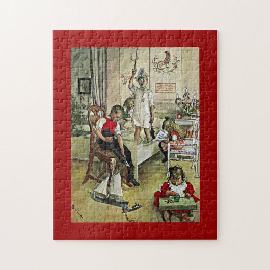 Carl Larsson art: Weihnachten Morgen Puzzle (Vertikal)