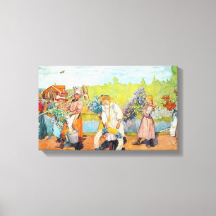 Carl Larsson außerhalb der Sommer-Winde brennen Leinwanddruck