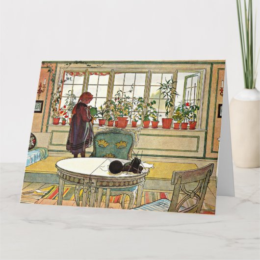 Carl Larsson - Blume auf der Windows-Karte Karte (Vorderseite)