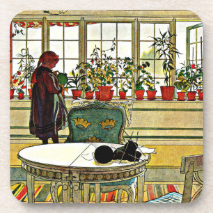 Carl Larsson - Blume auf einem Windows Getränkeuntersetzer