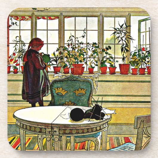 Carl Larsson - Blume auf einem Windows Getränkeuntersetzer (Vorderseite)