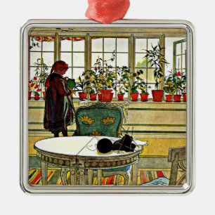 Carl Larsson - Blume auf einem Windows, Ornament Aus Metall