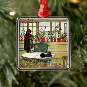 Carl Larsson - Blume auf einem Windows, Ornament Aus Metall