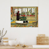 Carl Larsson - Blume auf einem Windows Poster (Küche)
