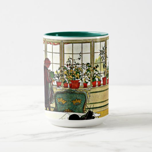 Carl Larsson - Blume auf einem Windows, schöne Kun Tasse (Zentrum)