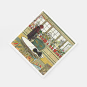 Carl Larsson - Blume auf einem Windows Serviette (Ecke)