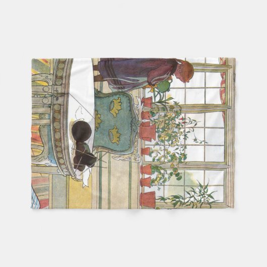 Carl Larsson - Blume über das Windows Fleecedecke (Vorderseite (Horizontal))