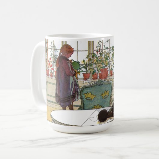 Carl Larsson - Blume über das Windows Kaffeetasse (Vorderseite Links)