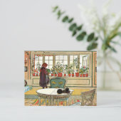 Carl Larsson - Blume über das Windows Postkarte (Stehend Vorderseite)