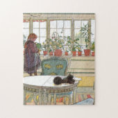 Carl Larsson - Blume über das Windows Puzzle (Vertikal)