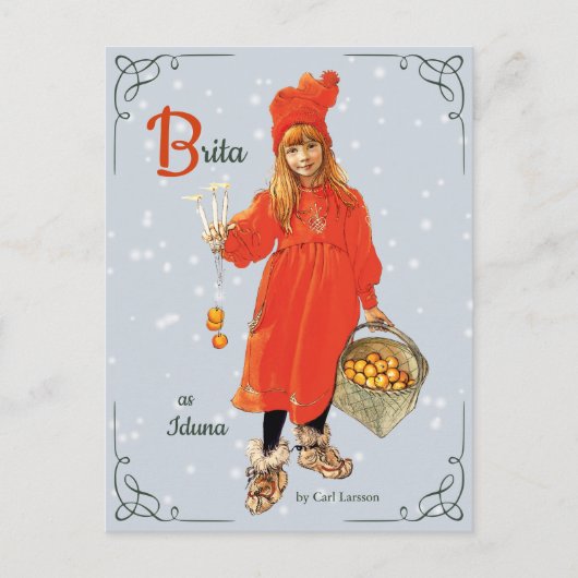 Carl Larsson Brita als Iduna CC0909 Weihnachten Postkarte (Vorderseite)