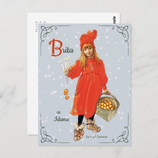 Carl Larsson Brita als Iduna CC0909 Weihnachten Postkarte (Vorne/Hinten)