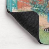 Carl Larsson - Brita mit Katze Mousepad (Ecke)
