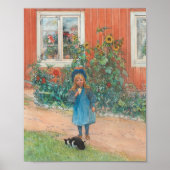 Carl Larsson - Brita mit Katze Poster (Vorne)