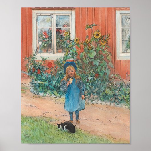 Carl Larsson - Brita mit Katze Poster (Vorne)