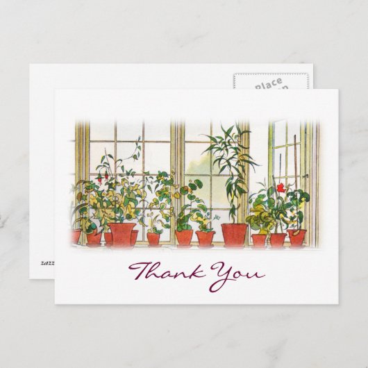 Carl Larsson dankt Ihnen Postkarte (Vorne/Hinten)