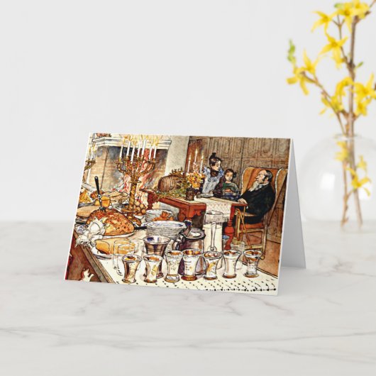 Carl Larsson: Details zum Heiligabend, Karte (Gelbe Blume)