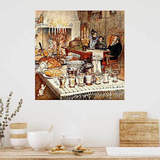 Carl Larsson: Details zum Heiligabend, Poster (Küche)
