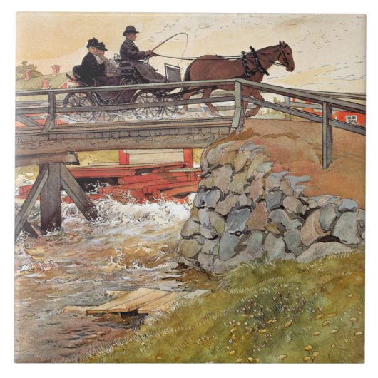 Carl Larsson - Die Brücke Fliese (Vorderseite)