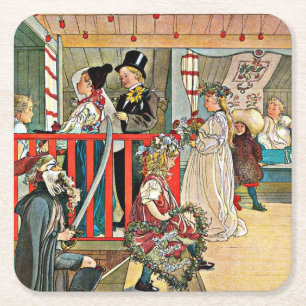 Carl Larsson - Ein Tag der Feier Rechteckiger Pappuntersetzer