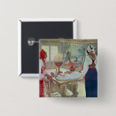 Carl Larsson-en Bergman Stuga Button (Vorne & Hinten)