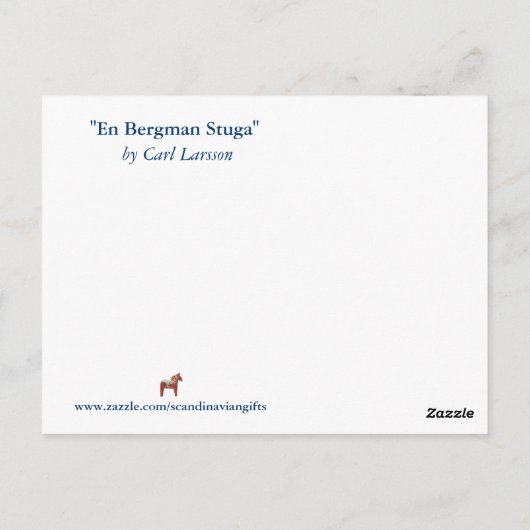 Carl Larsson-en Bergman Stuga Postkarte (Rückseite)