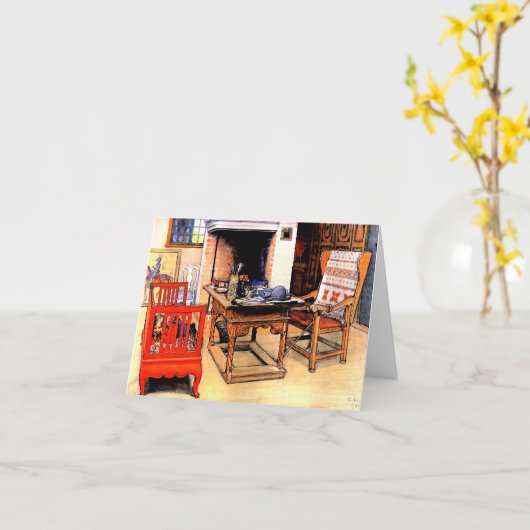 Carl Larsson - Flüchtige Blick-a-Boo Karte (Gelbe Blume)