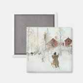 Carl Larsson Front Yard and Wash House Magnet (Vorderseite/Rückseite)