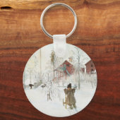 Carl Larsson - Front Yard und Wash House Schlüsselanhänger (Vorderseite)