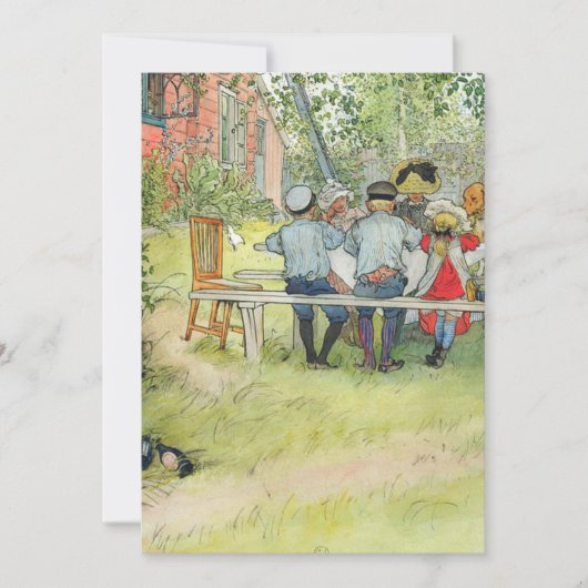 Carl Larsson Frühstück unter der großen Birke Einladung (Vorderseite)