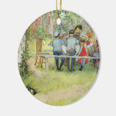 Carl Larsson Frühstück unter der großen Birke Keramik Ornament (Links)