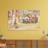 Carl Larsson Frühstück unter der großen Birke Leinwanddruck (Insitu (Wohnzimmer))