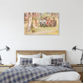 Carl Larsson Frühstück unter der großen Birke Leinwanddruck (Insitu (Schlafzimmer))