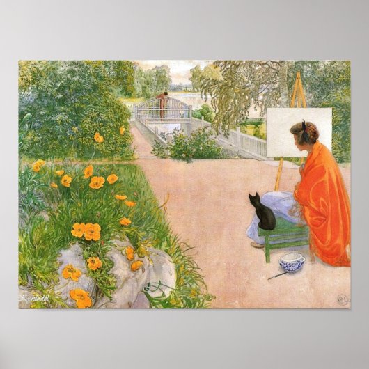 Carl Larsson Gemälde, Brücke. Poster (Vorne)