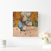Carl Larsson Gemälde, Die Küche Quadratische Wanduhr (Zuhause)