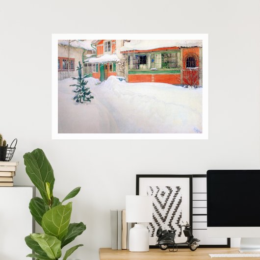 Carl Larsson Hütte in Snow Fine Art Print Poster (Heimbüro)
