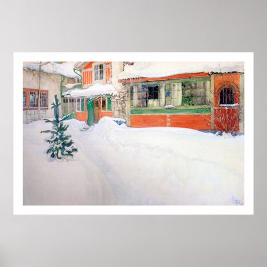 Carl Larsson Hütte in Snow Fine Art Print Poster (Vorne)
