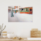 Carl Larsson Hütte in Snow Poster Fine Art Print (Küche)