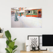 Carl Larsson Hütte in Snow Poster Fine Art Print (Heimbüro)