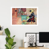 Carl Larsson Karin Peeling Rhubarb Fine Art Print Poster (Heimbüro)