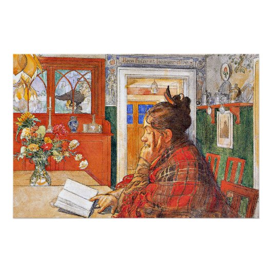 Carl Larsson - Karin Reading Poster (Vorderseite)