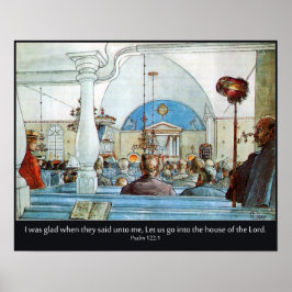 Carl Larsson Kirche mit Psalm 122 I War Glad Poster