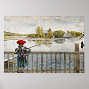 Carl Larsson Kunst: Lisbeth Fishing Poster
