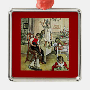 Carl Larsson Kunst: Weihnachtsmorgen, Ornament Aus Metall